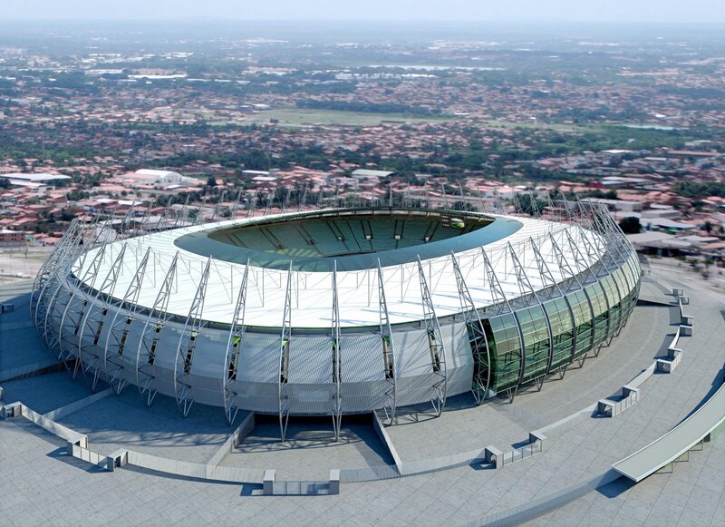 modern stadium aerial view