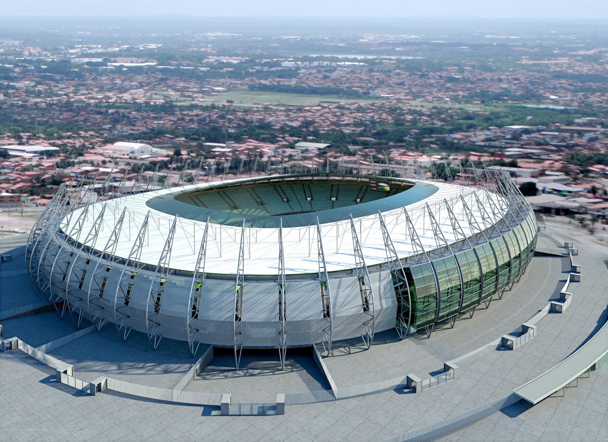 modern stadium aerial view