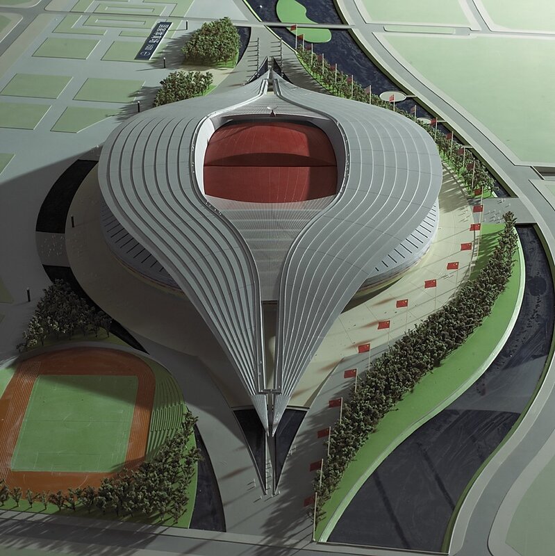 modern stadium architectural model
