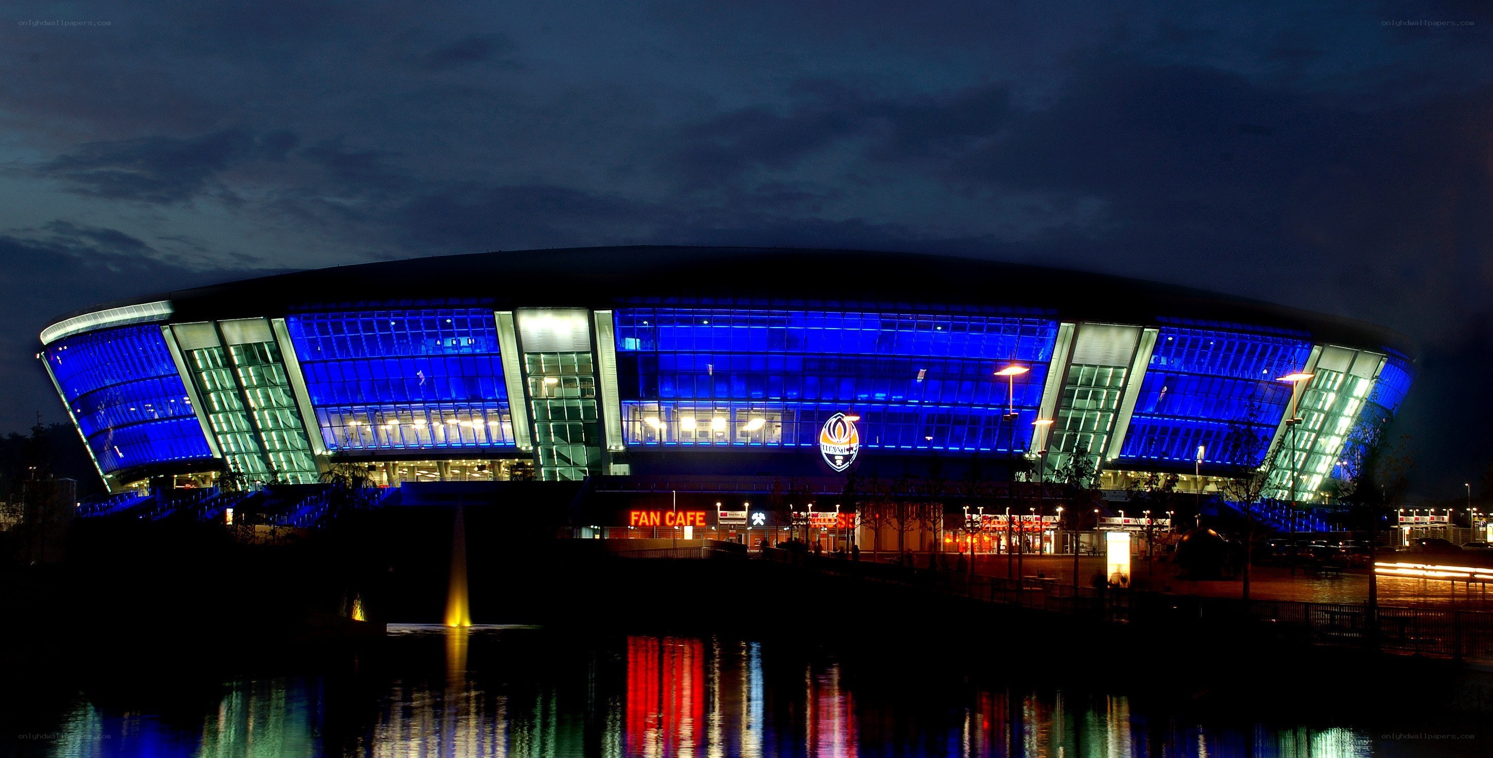 modern stadium at night