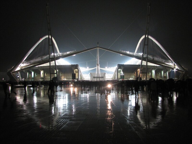 modern stadium at night