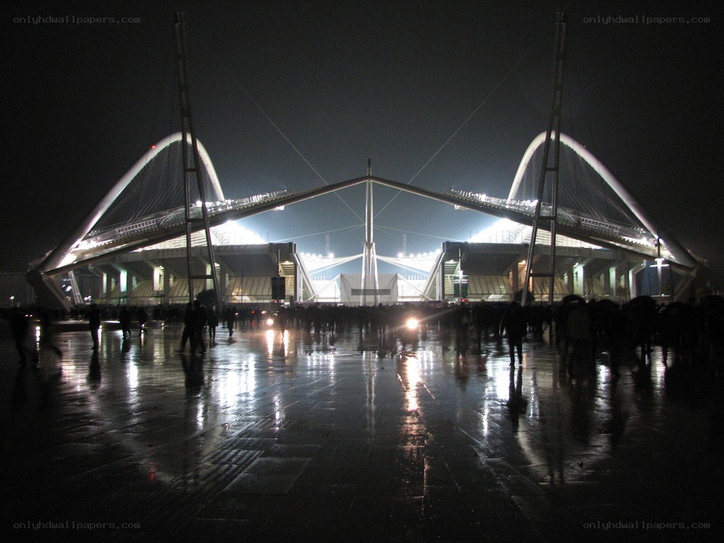 modern stadium at night