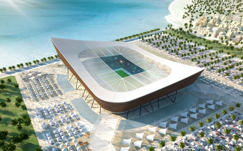 Modern Stadium by Beach