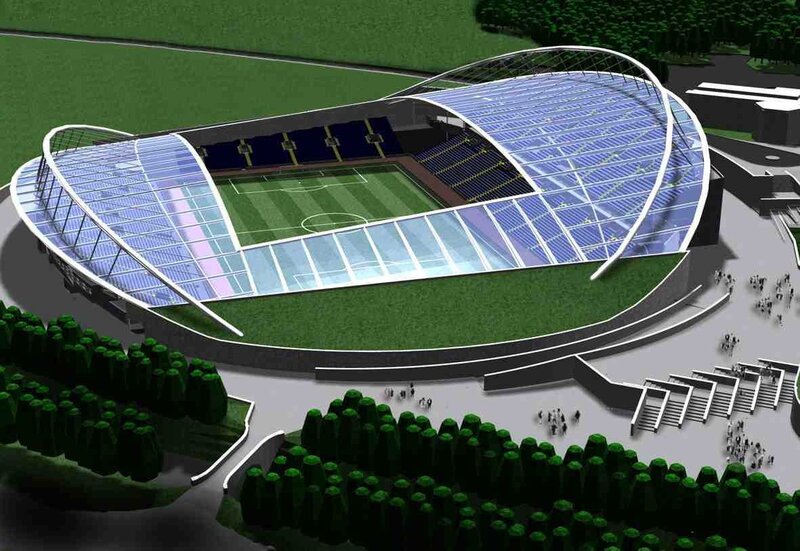 Modern Stadium Design — Green, Neutral