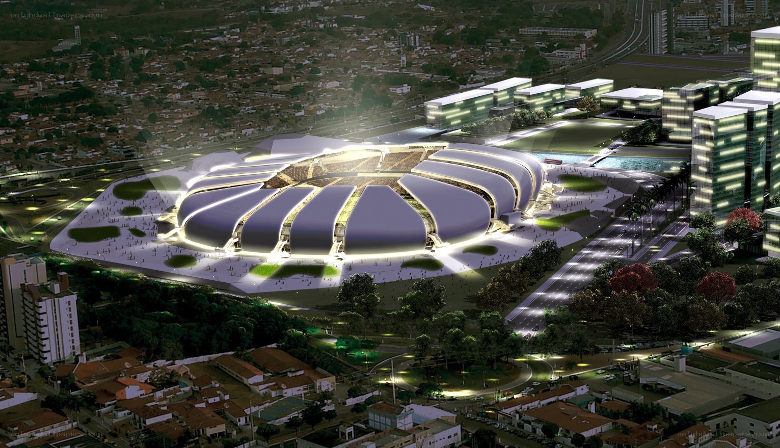 modern stadium design rendering