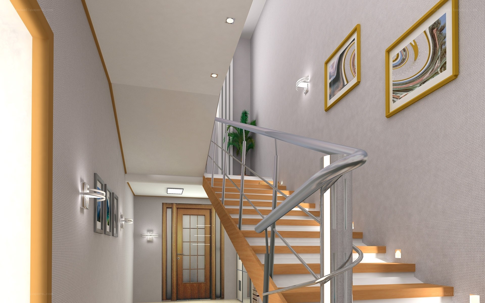 Modern staircase hallway