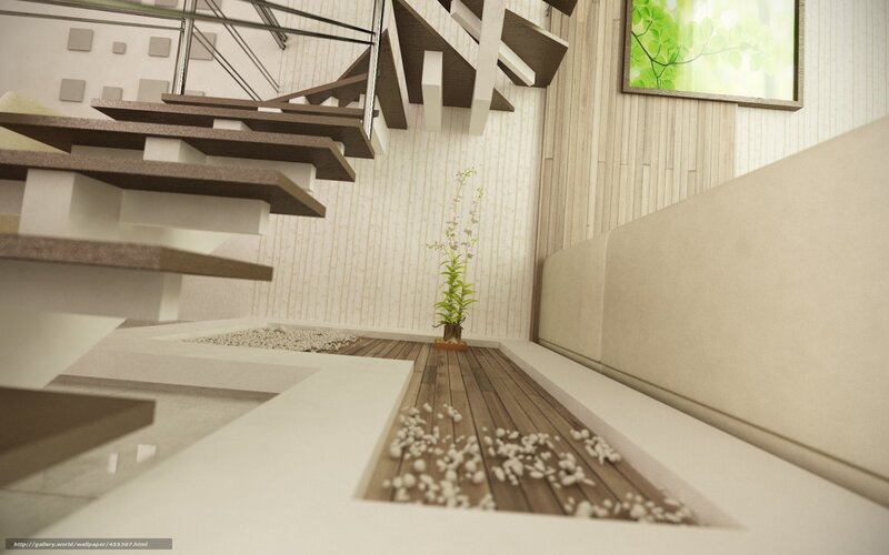 Modern Staircase Interior — White
