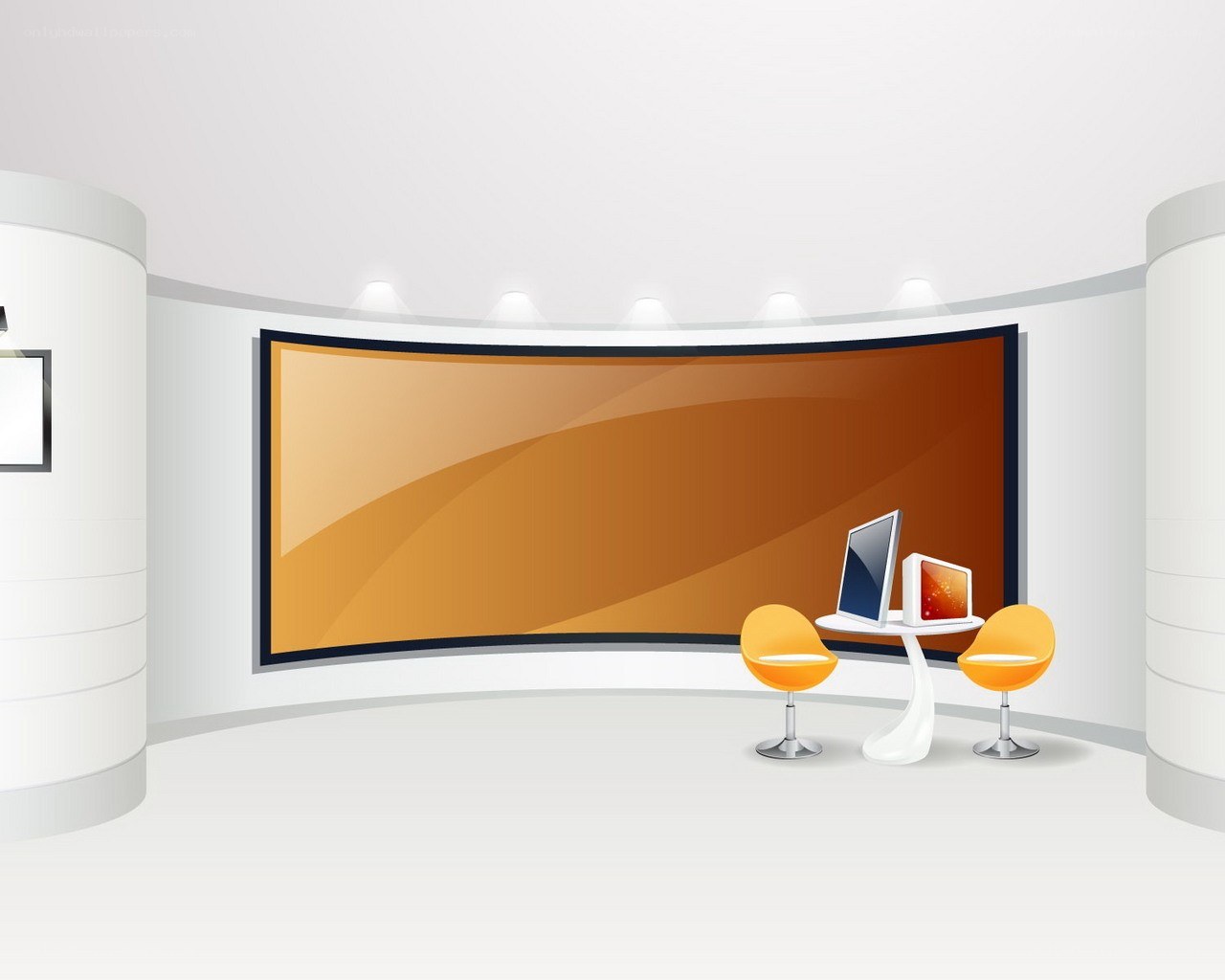 modern studio with curved screen
