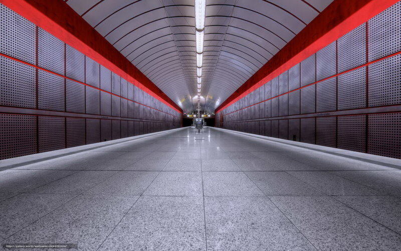 Modern subway tunnel interior