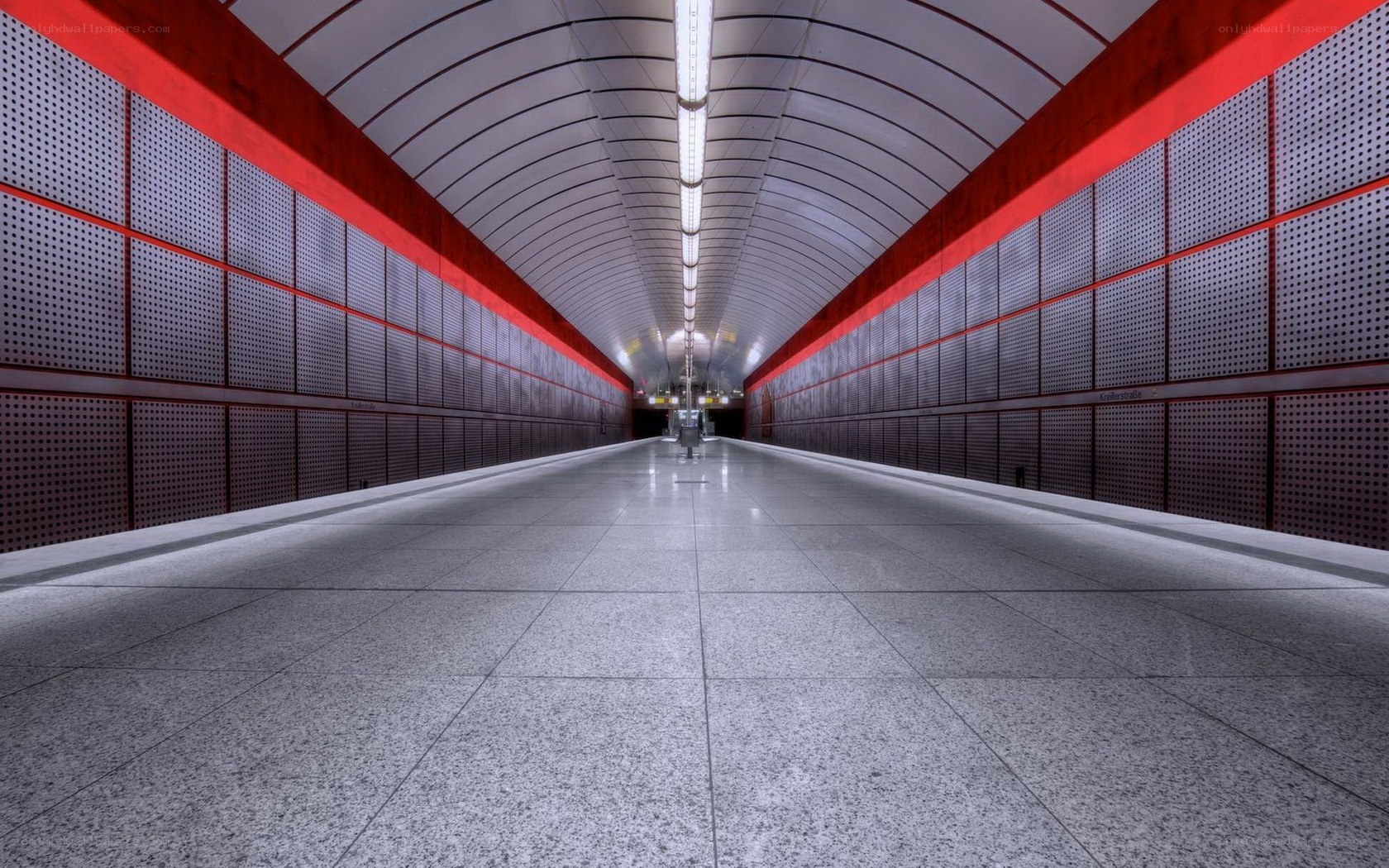 Modern subway tunnel interior