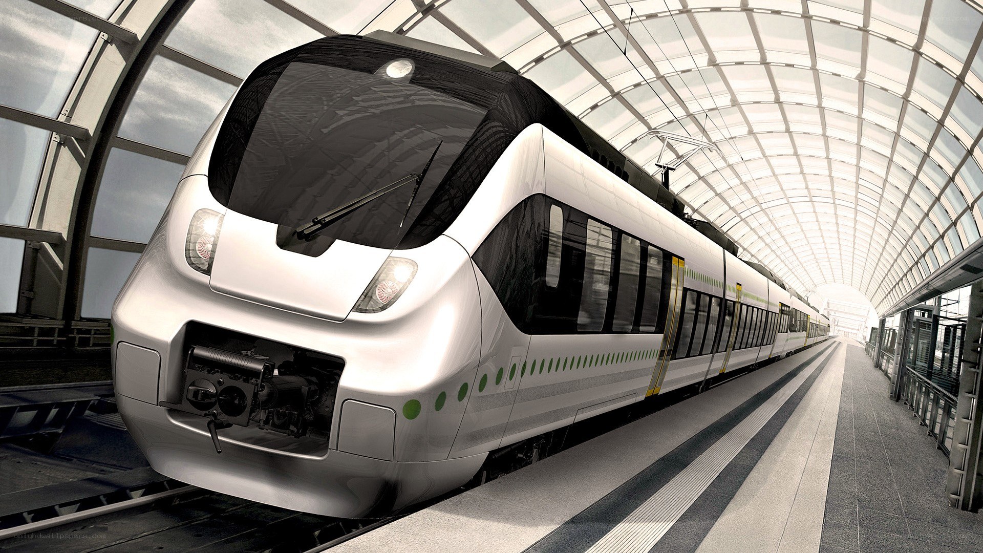 modern train at a station