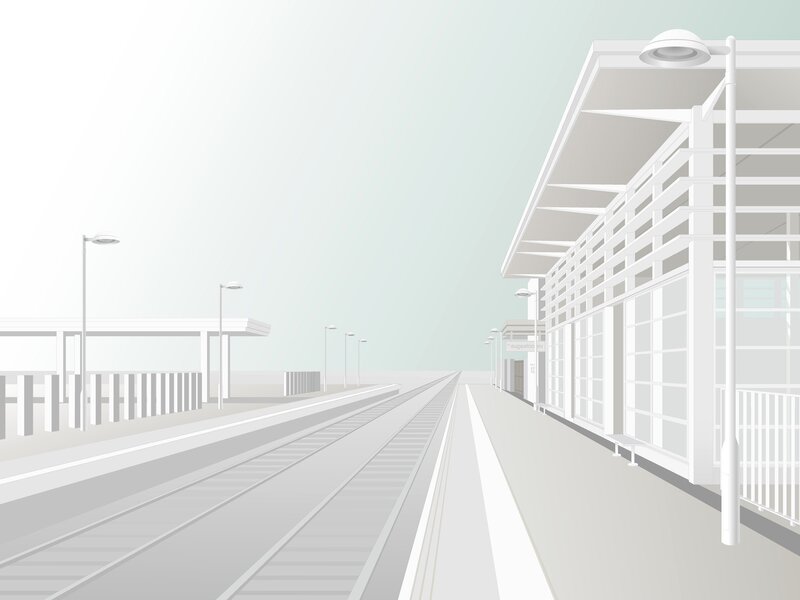modern train station platform