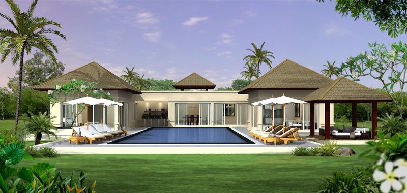 Modern tropical villa with pool