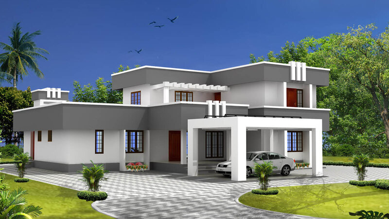 Modern Two-story House — White, Serene