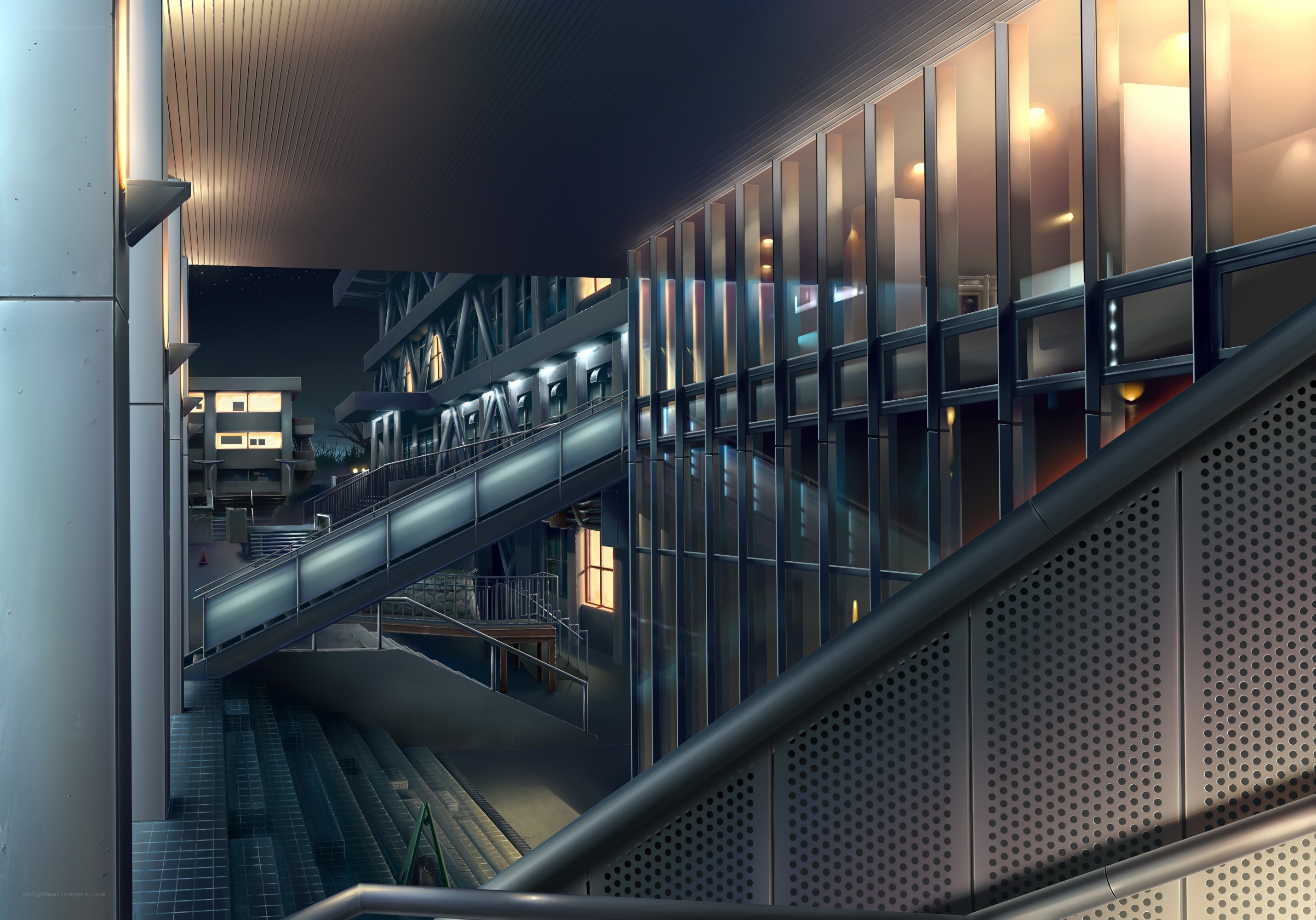 modern urban architecture at night
