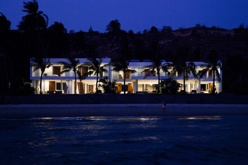 Modern Villa at Night — Blue, Serene