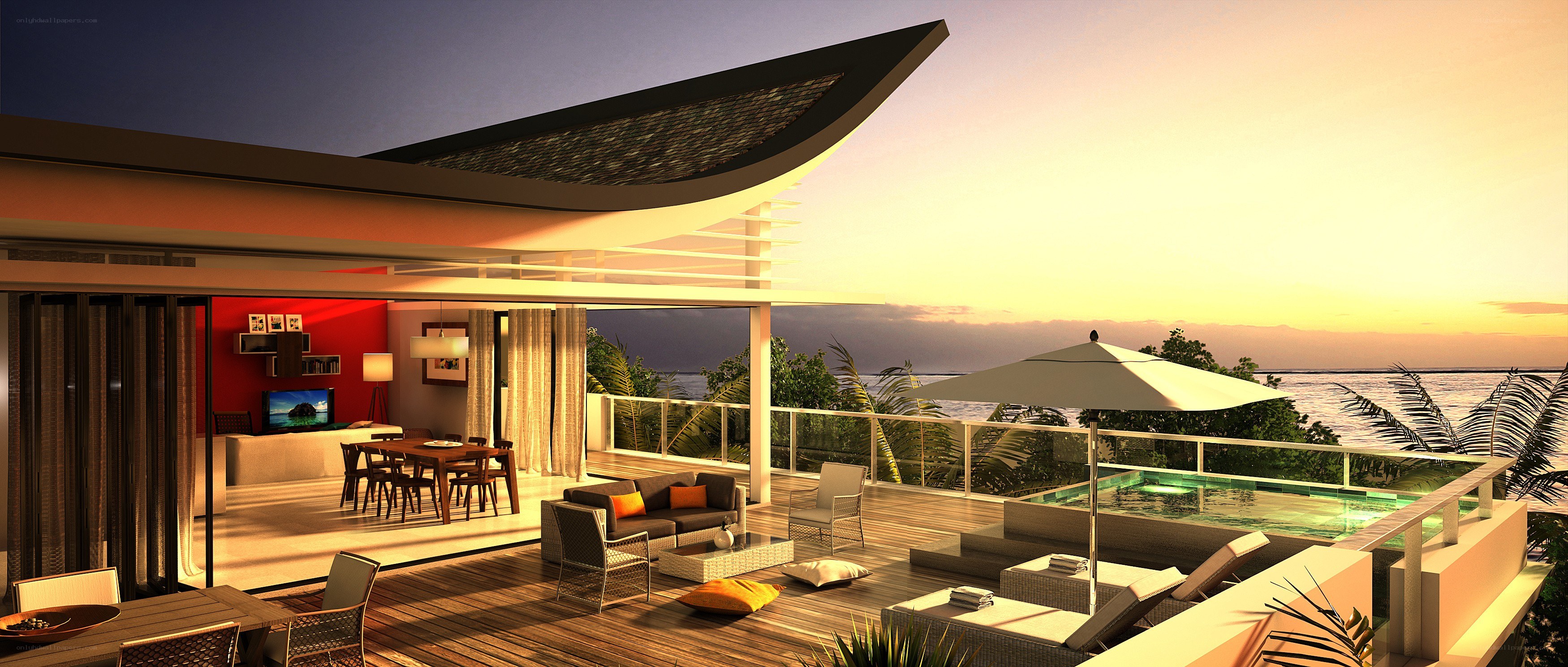 Modern villa with ocean view