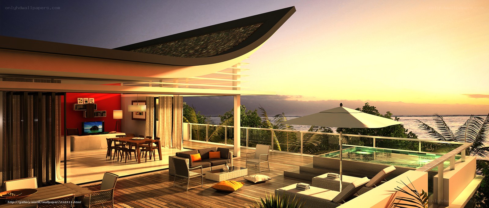 Modern villa with ocean view