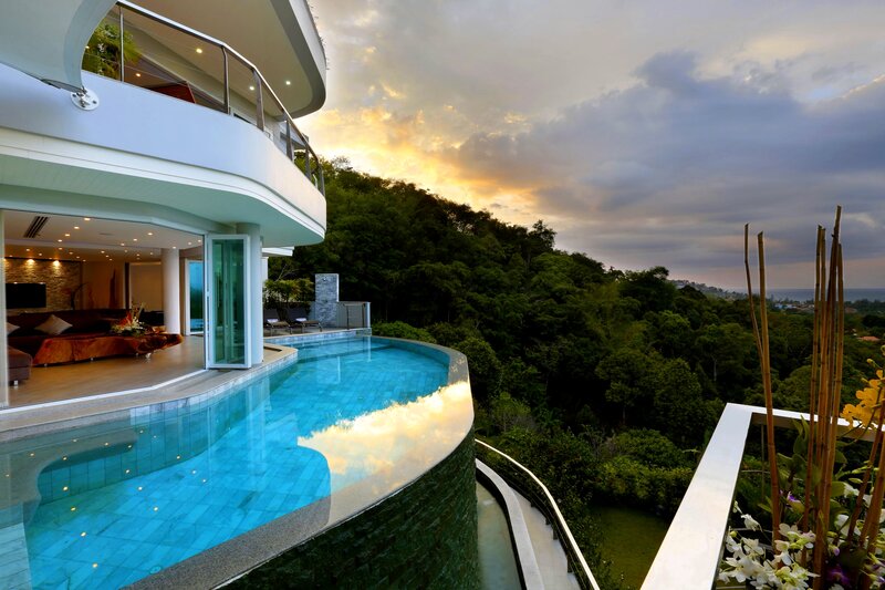 Modern Villa with Pool — Blue, Serene, Sunset
