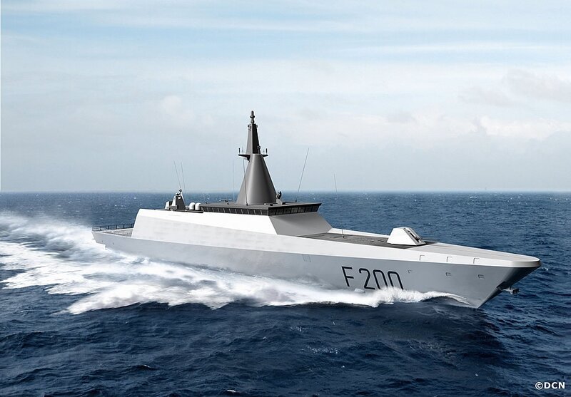 Modern warship at sea