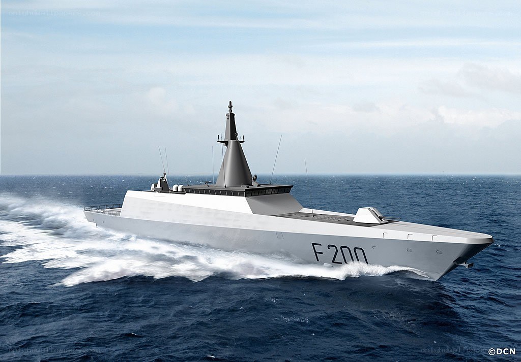 Modern warship at sea