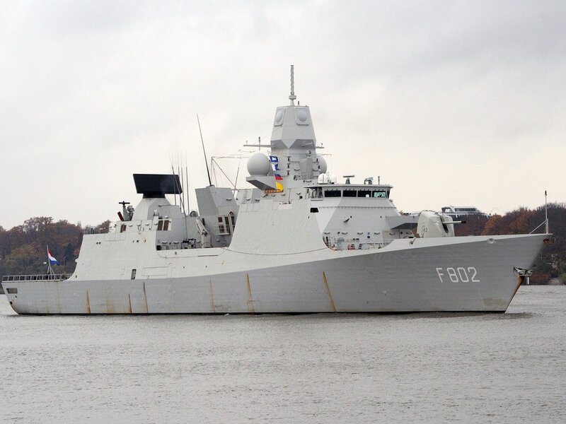 Modern Warship on Water — Gray