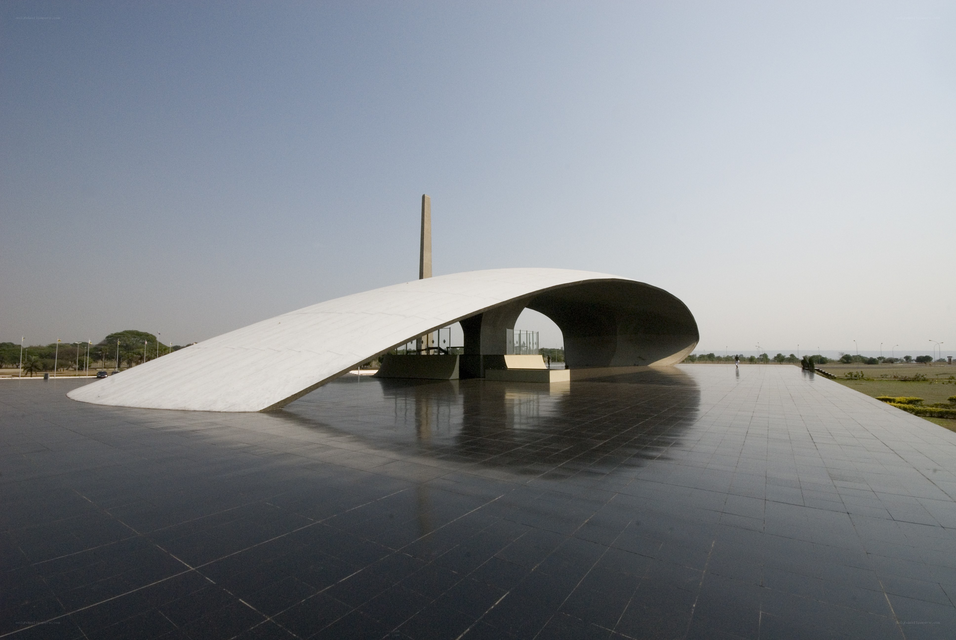 Modern white arch monument