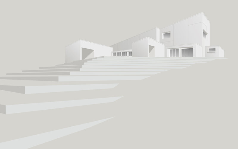 Modern white architectural model