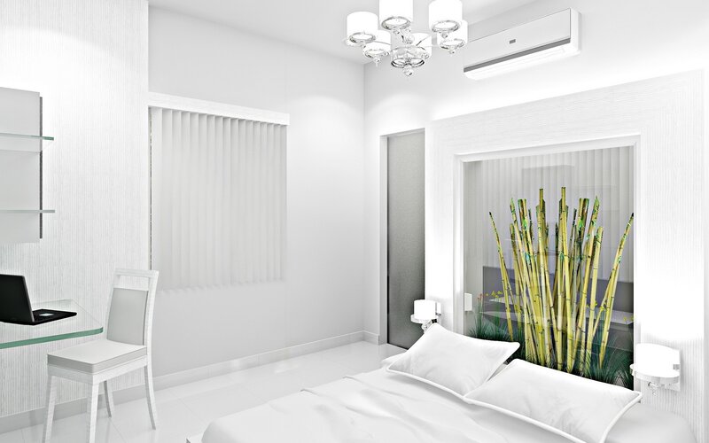 Modern white bedroom interior