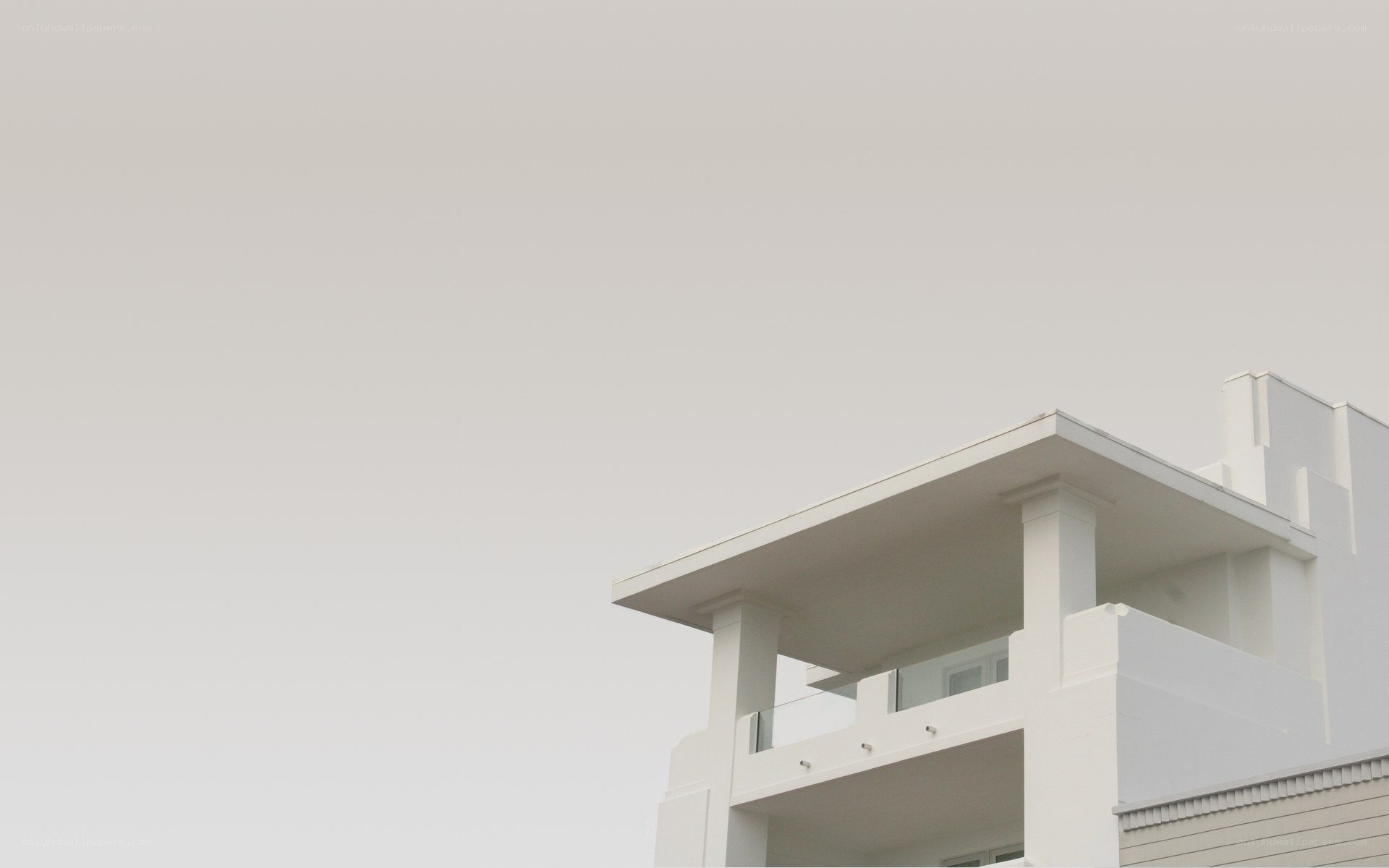 Modern white building facade