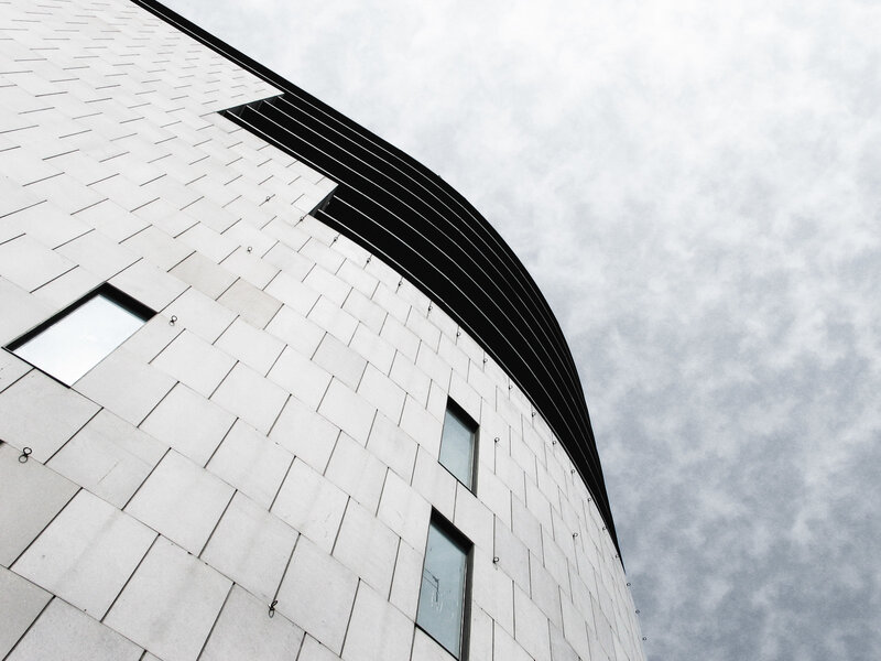 modern white building facade