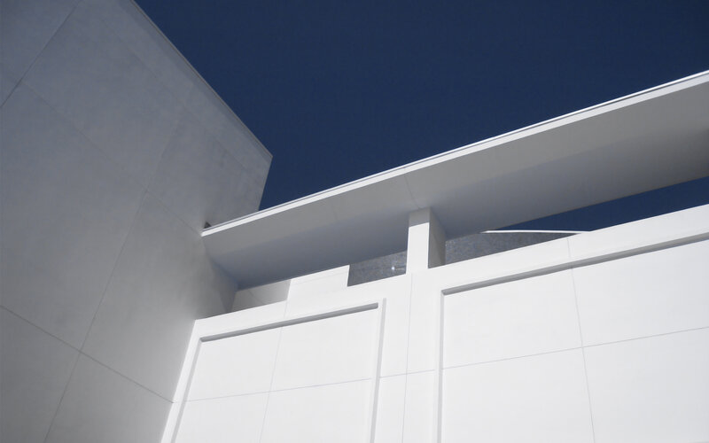 modern white building facade