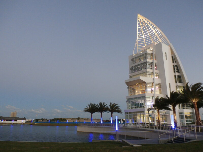 Modern White Building — Serene, Sunset