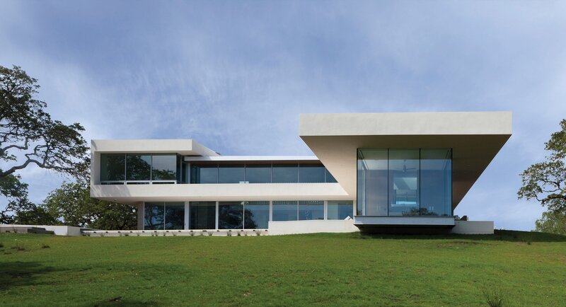 Modern White House — Serene, Afternoon, Photograph, Grass