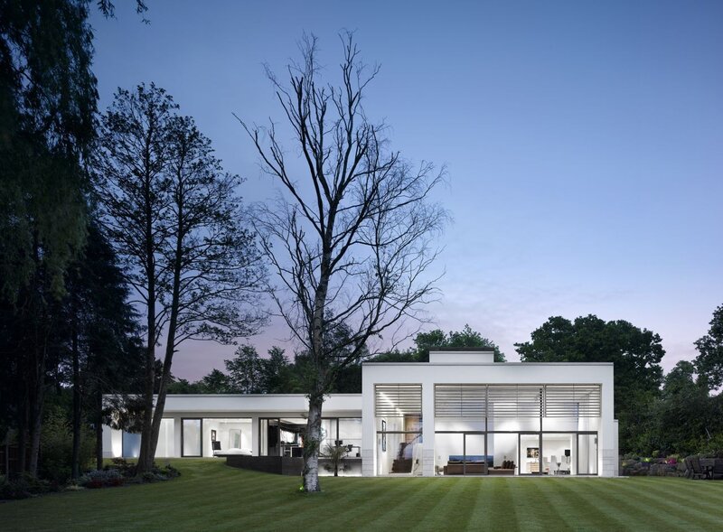 Modern White House — Serene, Night, Photograph