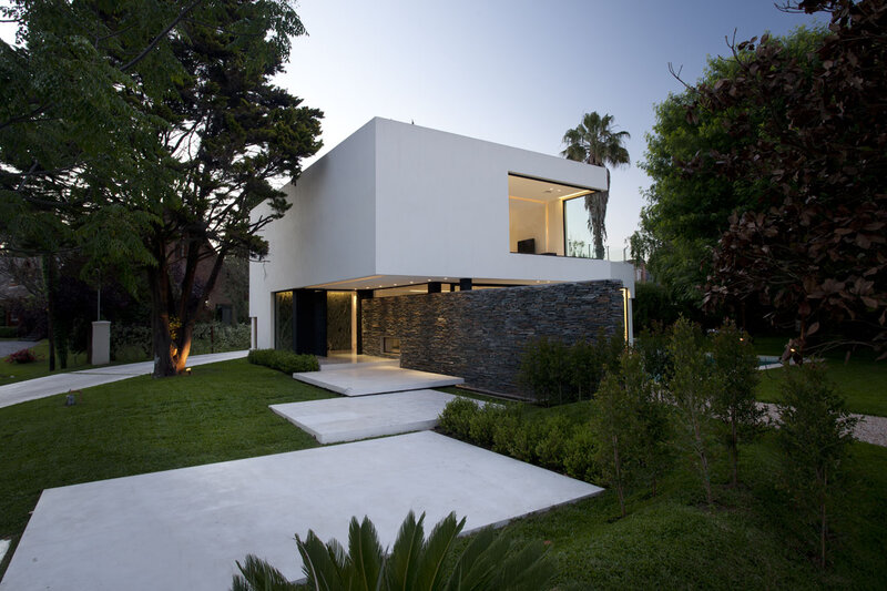 Modern White House — Serene, Sunset, Photograph