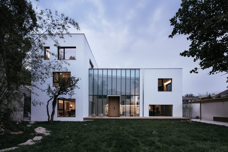 Modern White House — Serene, Sunset