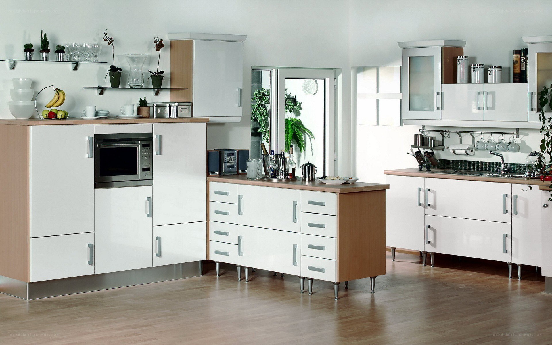 modern white kitchen interior