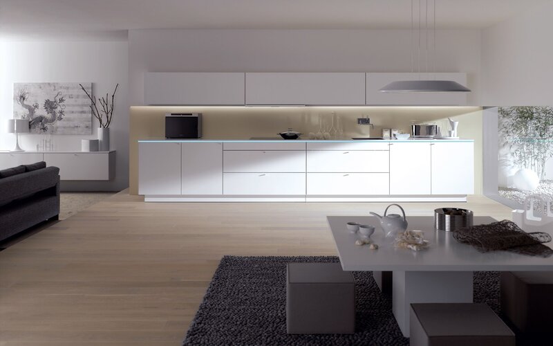 Modern white kitchen interior