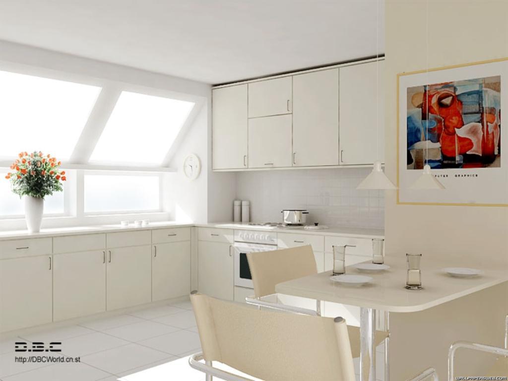 modern white kitchen interior