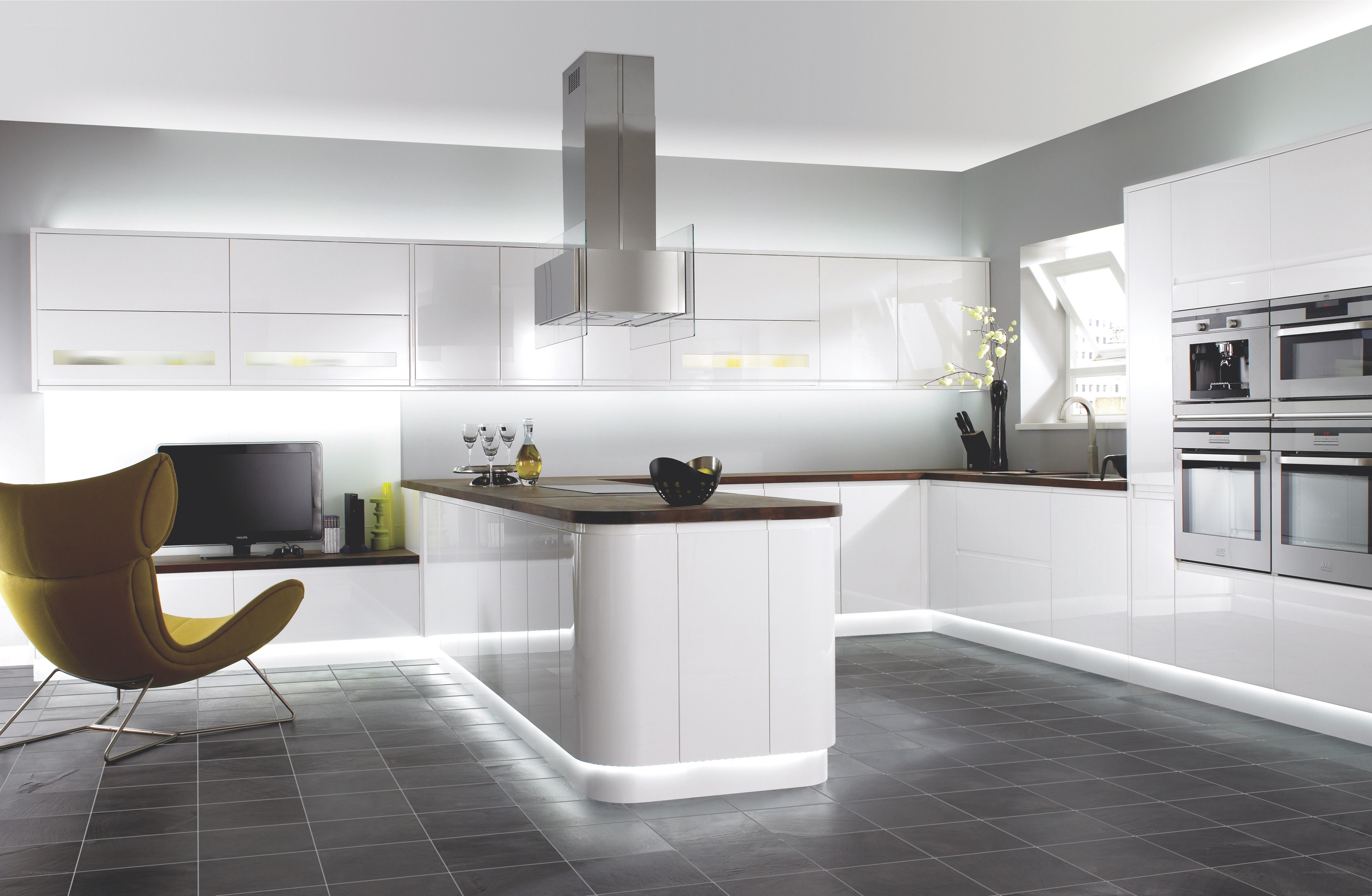modern white kitchen interior