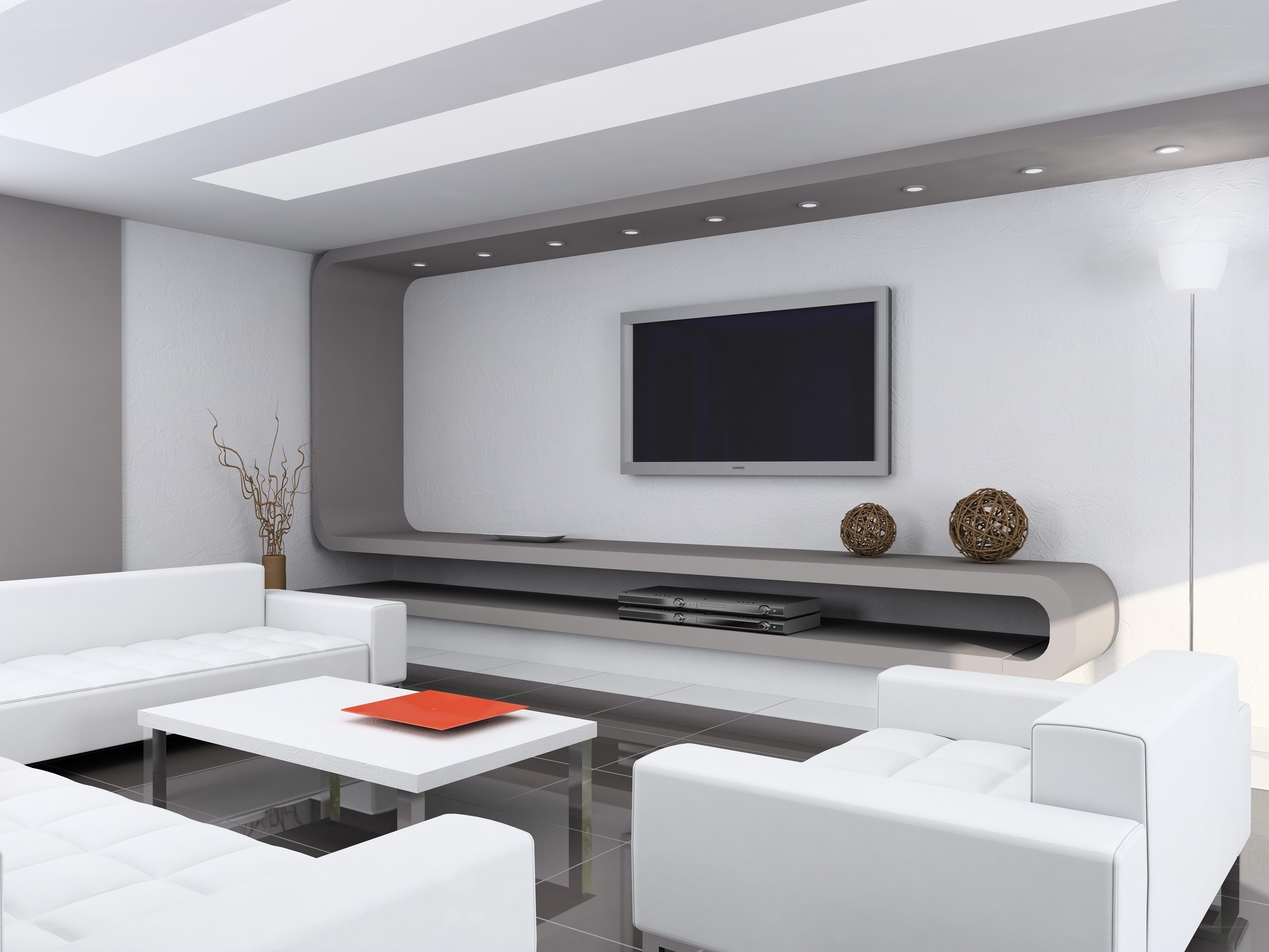 Modern white living room