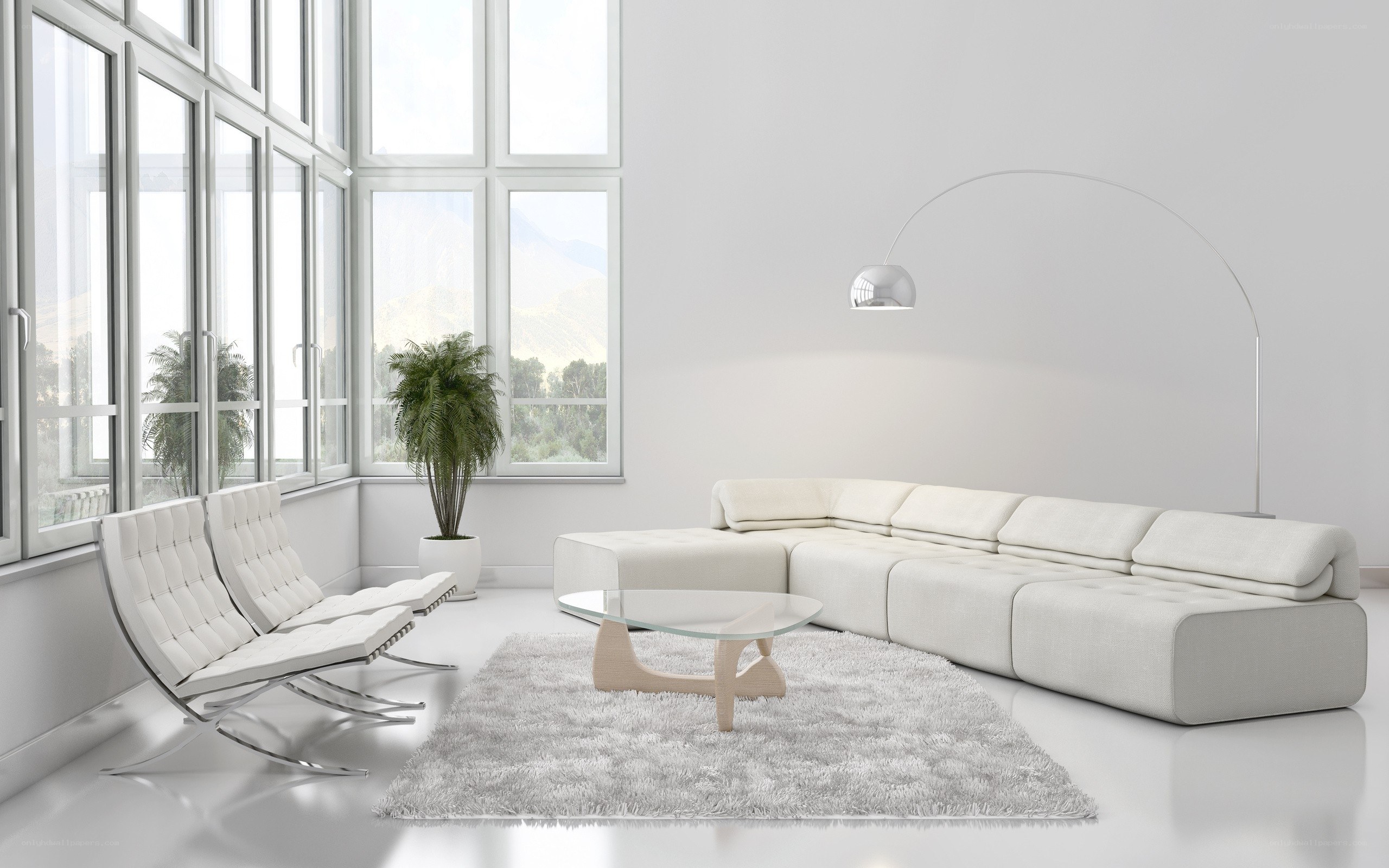 Modern white living room