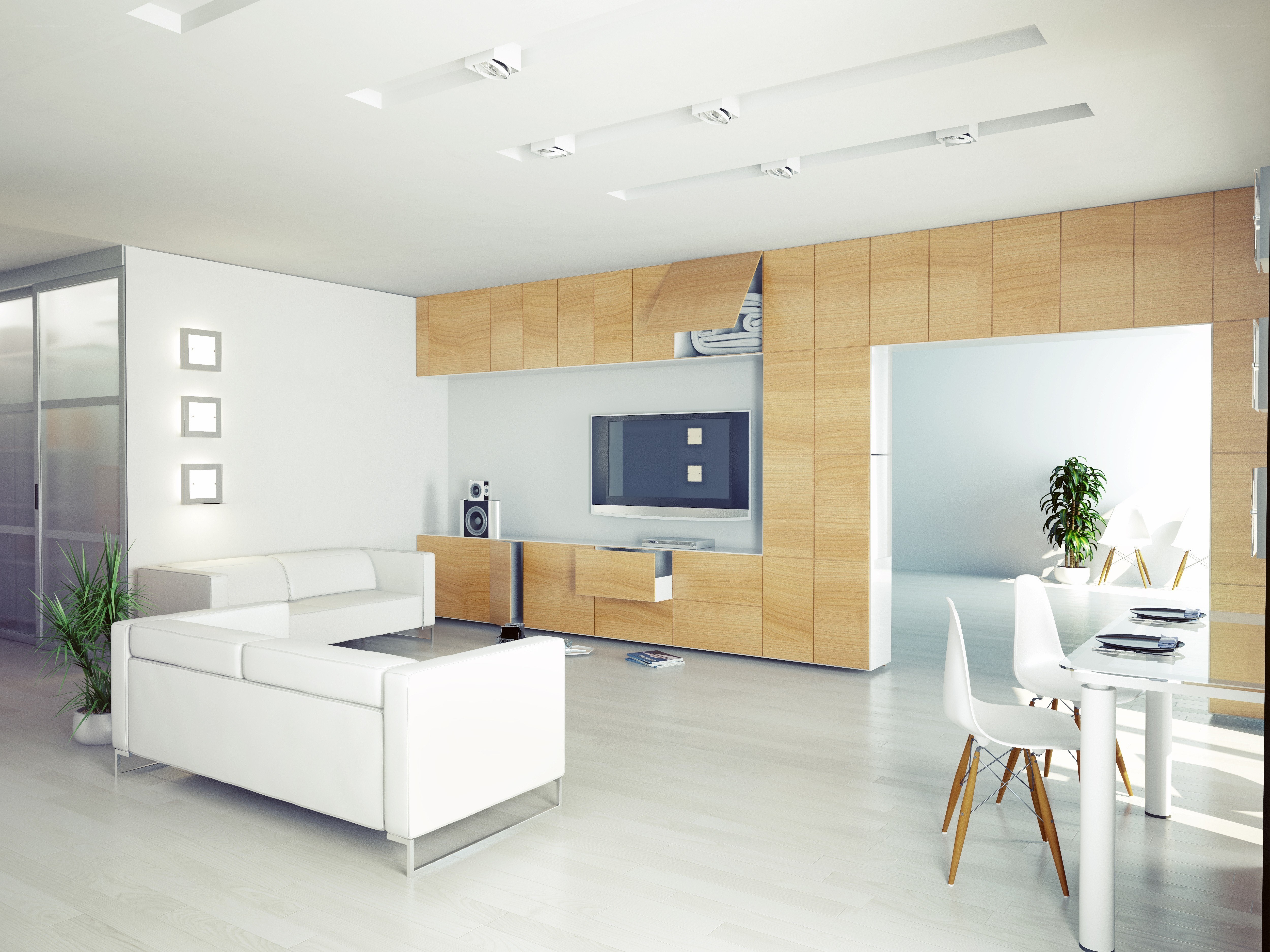 Modern white living room