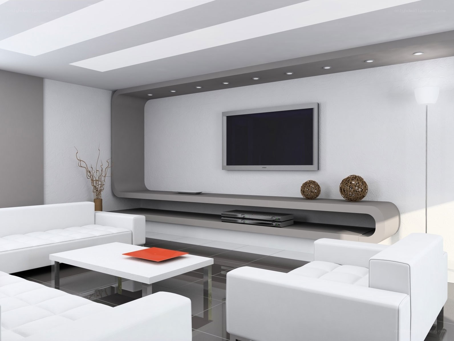 Modern white living room