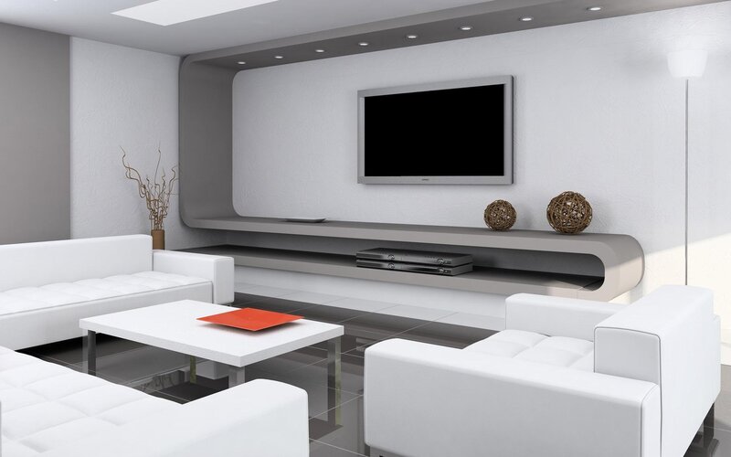 Modern white living room