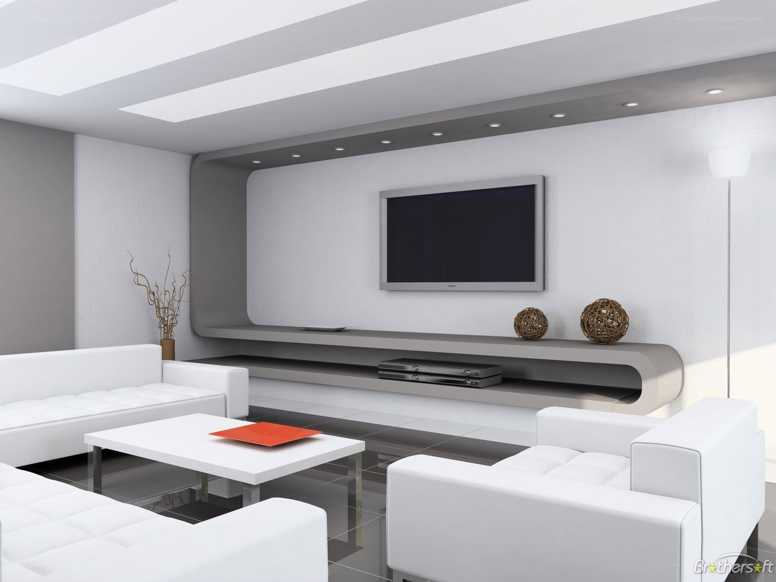 Modern white living room