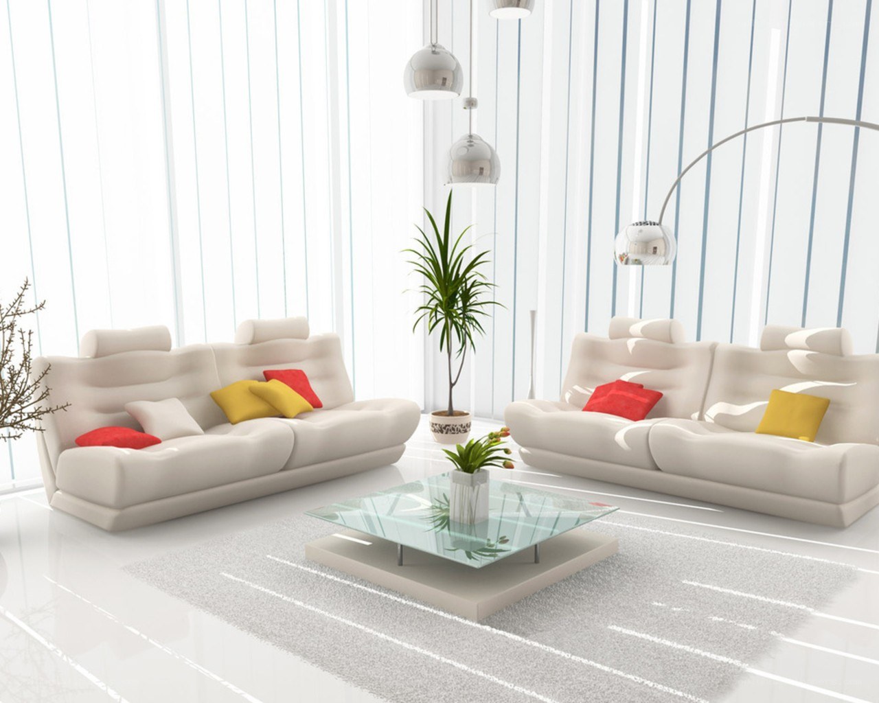 Modern white living room