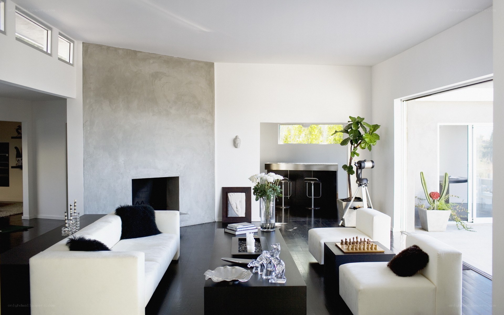 Modern white living room