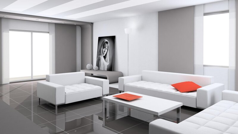 Modern white living room
